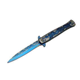 Metal Güllü Çakı Blue